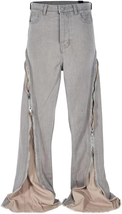 

Длинные брюки JSEIAJB для мужчин и женщин со спиральным швом и большой молнией NSUQOA