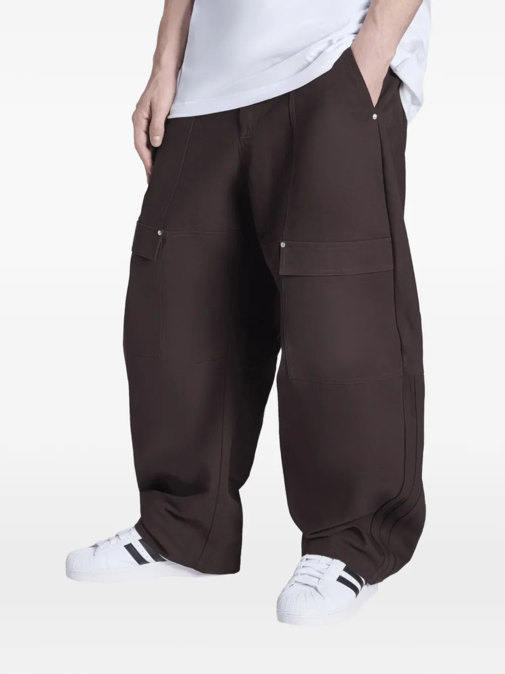 Брюки-карго из хлопчатобумажной ткани Originals Adidas, коричневый — фото 3