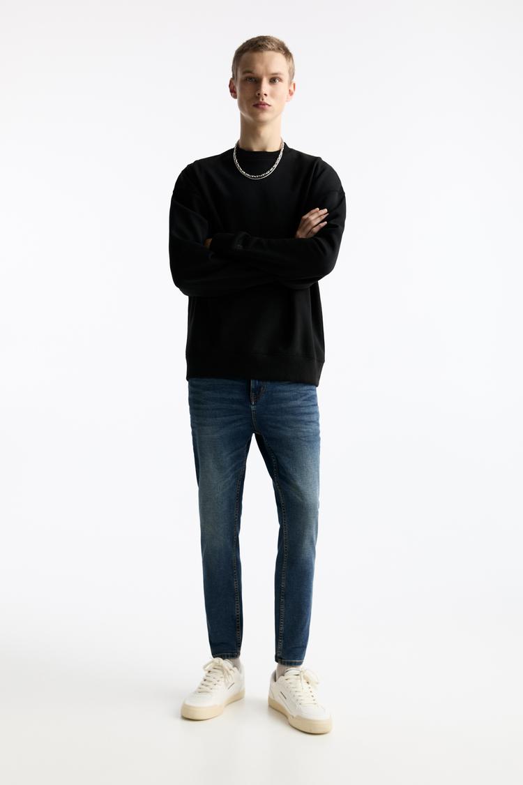 

Джинсы-Карроты стираные Pull And Bear, синий