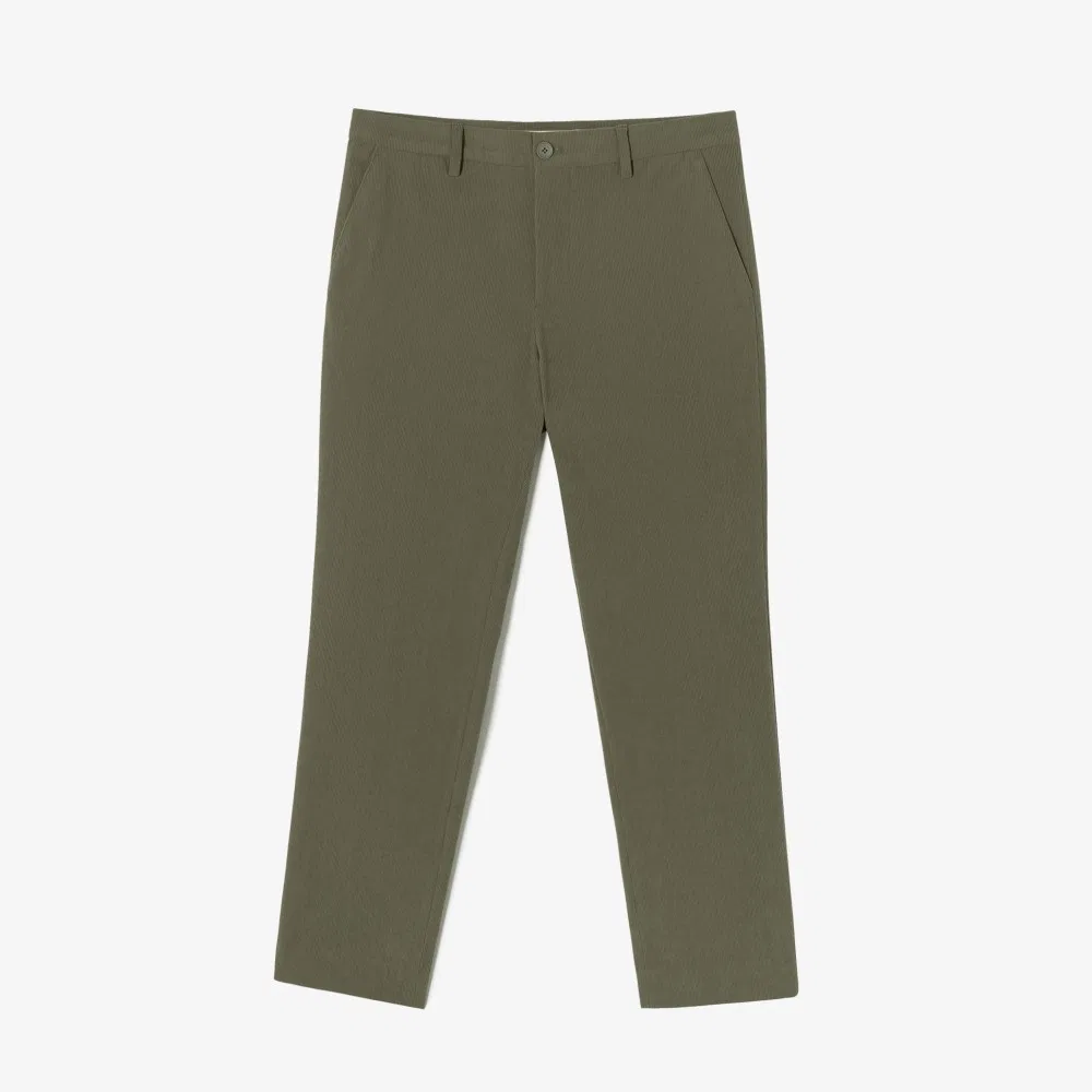 Мужские полиэстеровые вельветовые брюки тёмно-хаки от Lacoste — фото 4