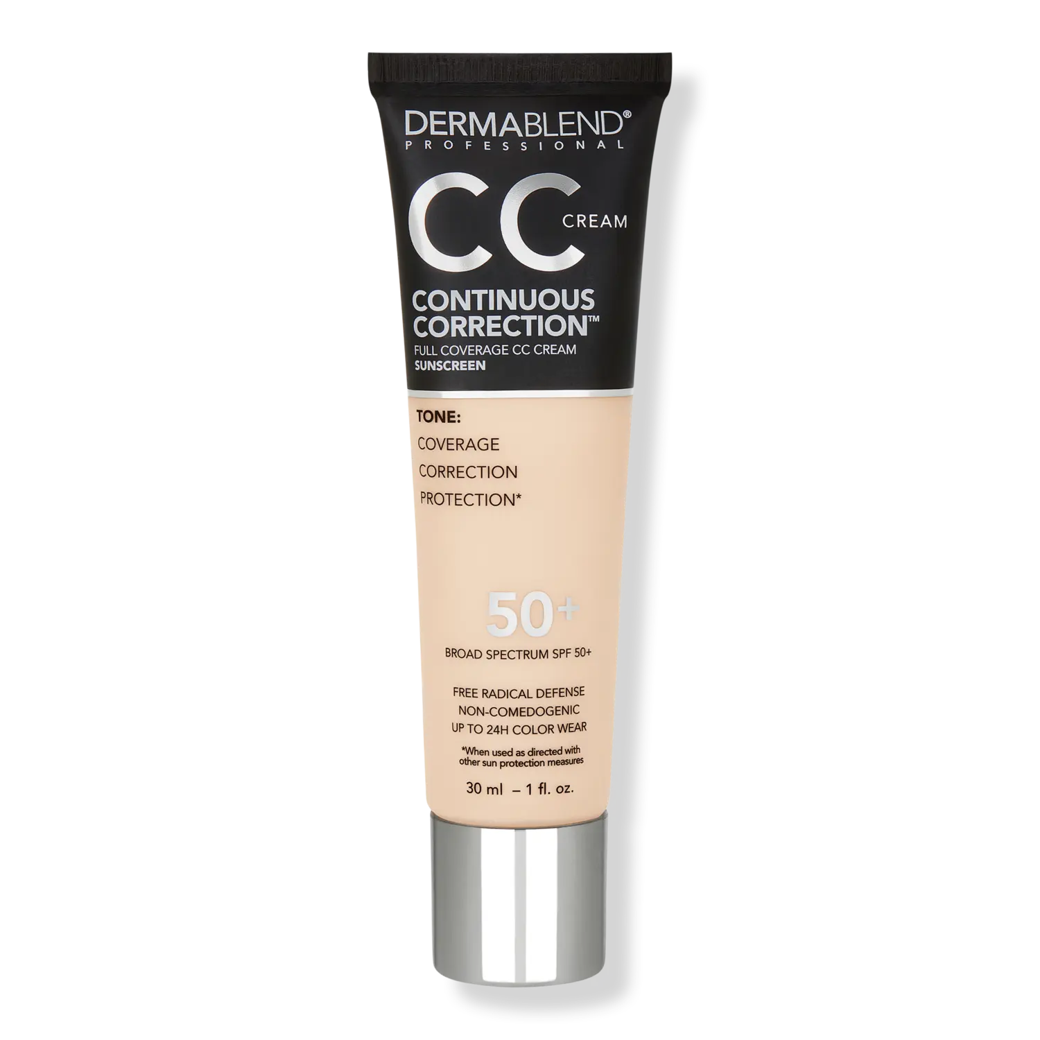 

Коррекция тона кожи с помощью CC-крема, SPF 50+ Dermablend, 10N (fair)