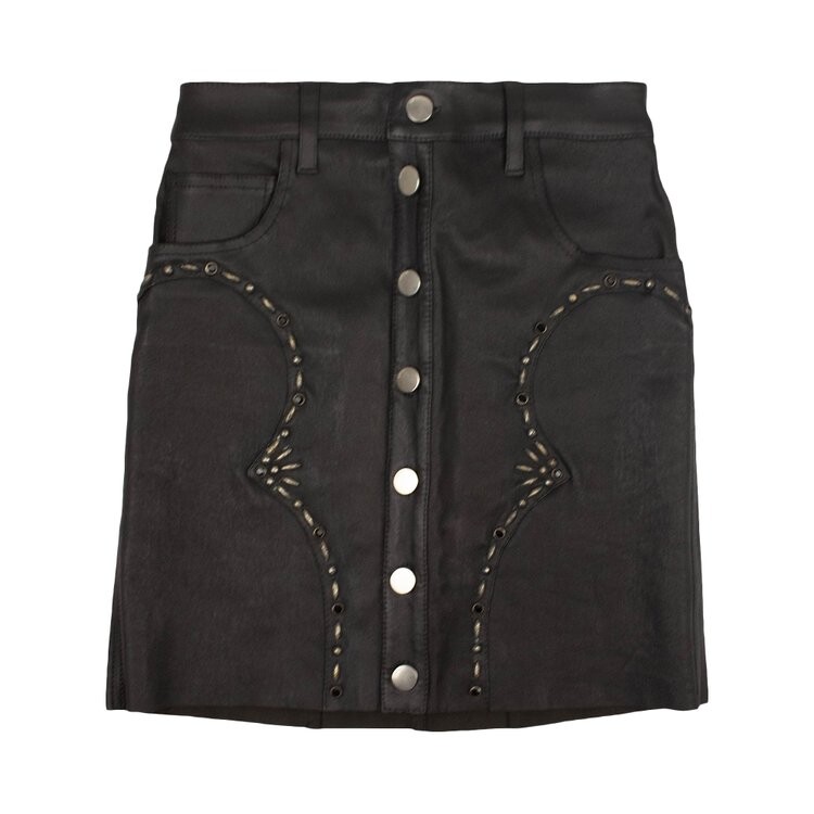 

Юбка Amiri Western Leather Mini 'Black', черный