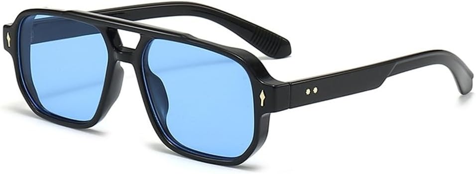 

Солнцезащитные очки с двойной перемычкой, панк-стиль, защита от ультрафиолета UV400, для мужчин и женщин, для занятий спортом на открытом воздухе и путешествий UYPTK, Black Blue