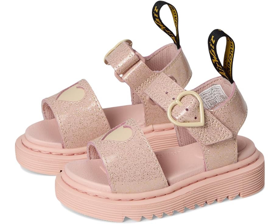 

Сандалии Dr. Martens Kid's Collection Marlowe Hearts, цвет Powder Pink