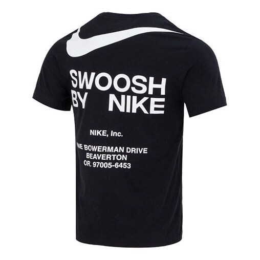 

Футболка Nike Sportswear Big Swoosh Running Gym Cotton T-Shirt 'Black', черный