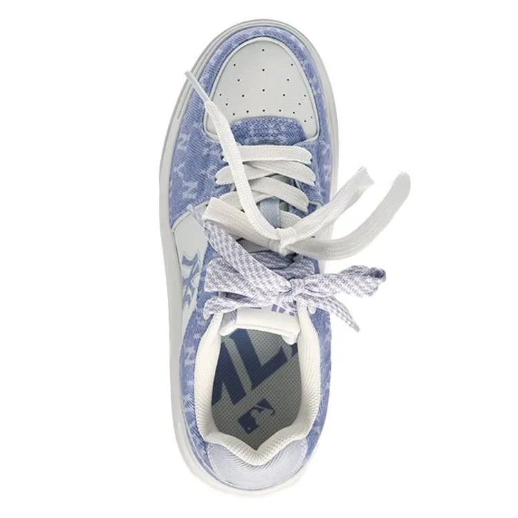 Кроссовки New York Yankees Synthetic Leather, Textile Abrasion Resistant Slip Resistant Low top Skateboard Unisex MLB, синий — фото 3