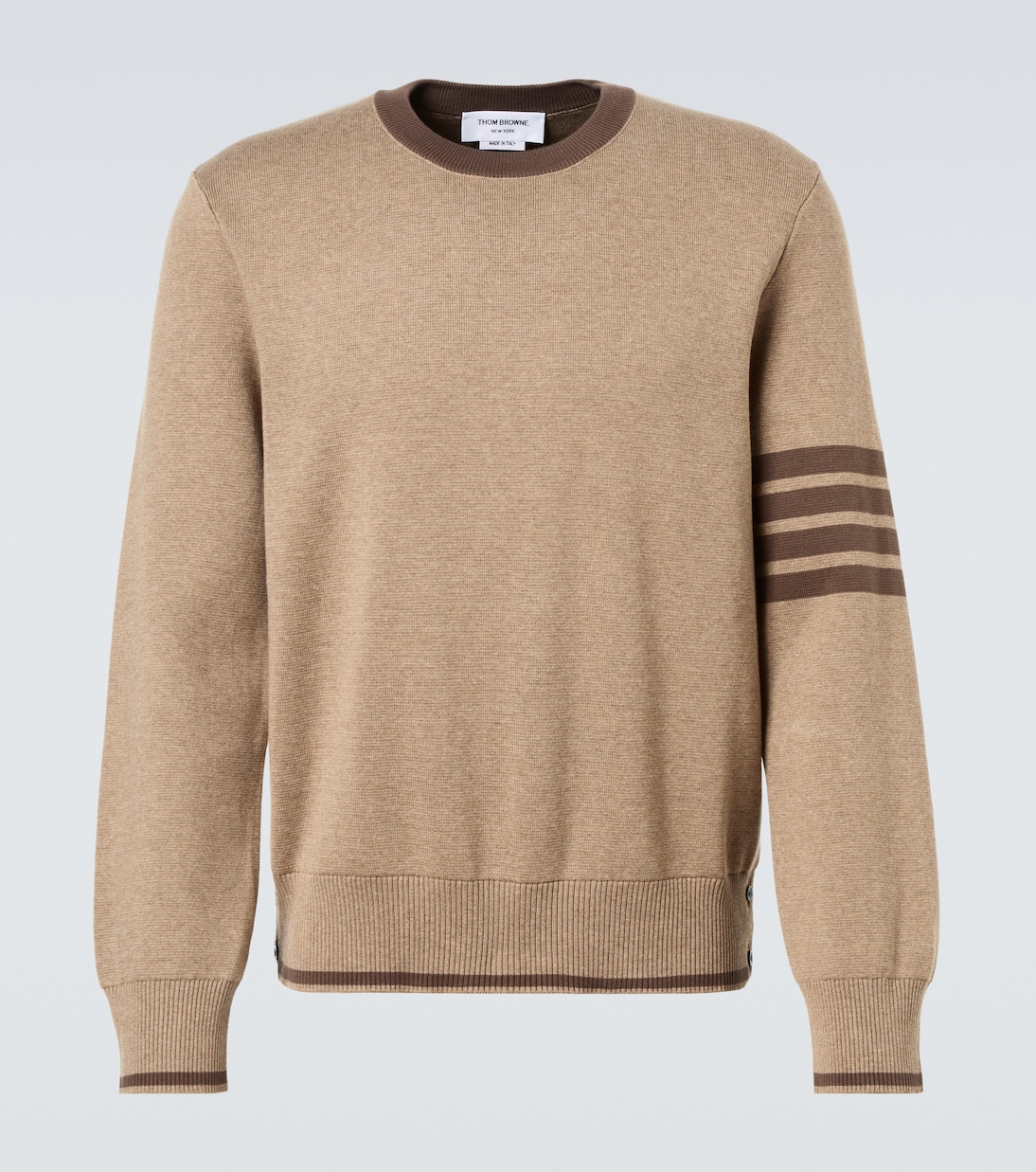 

Хлопковый свитер с 4 полосками Thom Browne, Med Brown