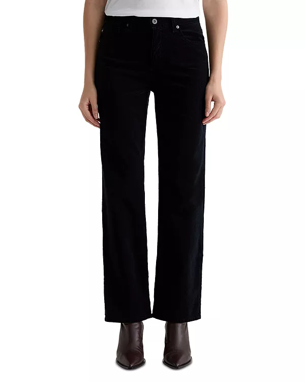 

Джинсы Brinley средней посадки, прямые, вельветовые, суперчерного цвета. Ag, черный