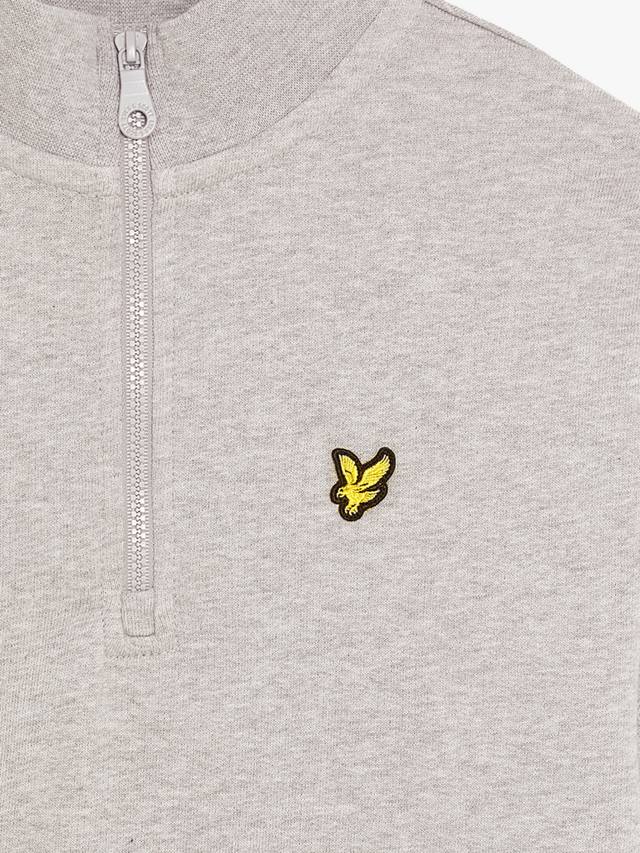 Детская хлопковая толстовка с четвертью молнии Lyle & Scott, D24 Light Grey Marl — фото 3