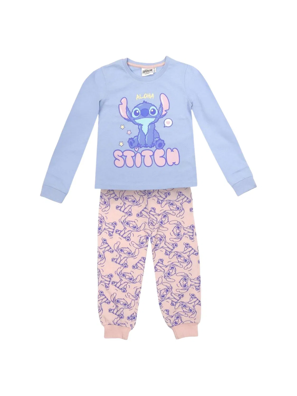 Пижама Disney Kinder Langarm-Pyjama Single Jersey - Stitch светло-голубого цвета