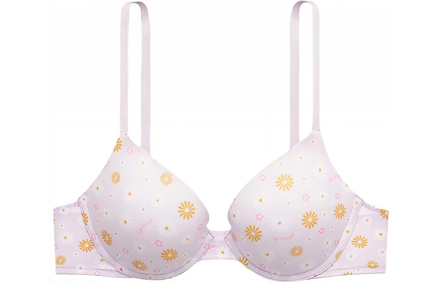 Victoria's Secret Бюстгальтер женский розовый с принтом ромашек