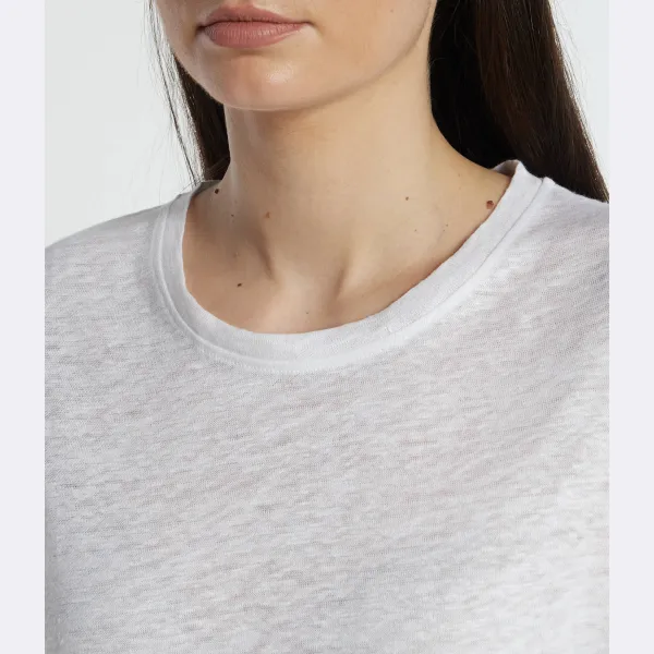 Льняная футболка свободного кроя Calvin Klein, белый — фото 4