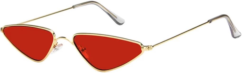 

Солнцезащитные очки с защитой от УФ-излучения UV400 | Маленькая оправа "кошачий глаз" с металлическим каркасом | Для женщин и мужчин, для занятий спортом на открытом воздухе и вождения DSVIGF, Gold-red