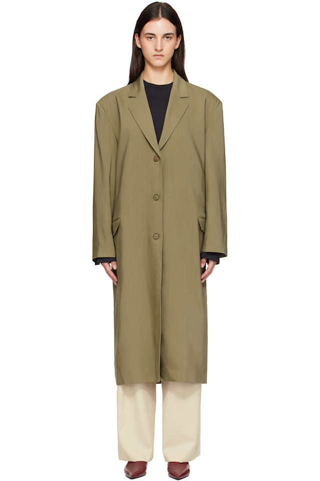 

Длинное пальто Трибека The Frankie Shop, хаки