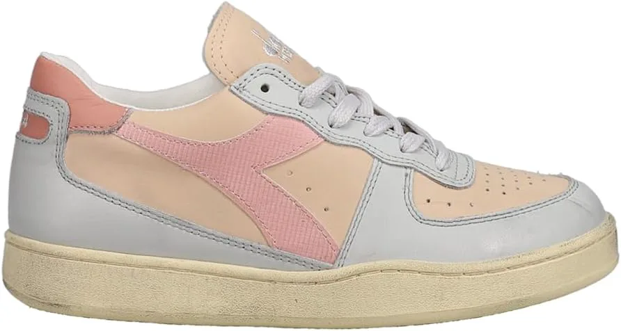 Мужские кроссовки Diadora Mi Basket Low с шнуровкой, повседневные - серые с оранжевым, серый — фото 3