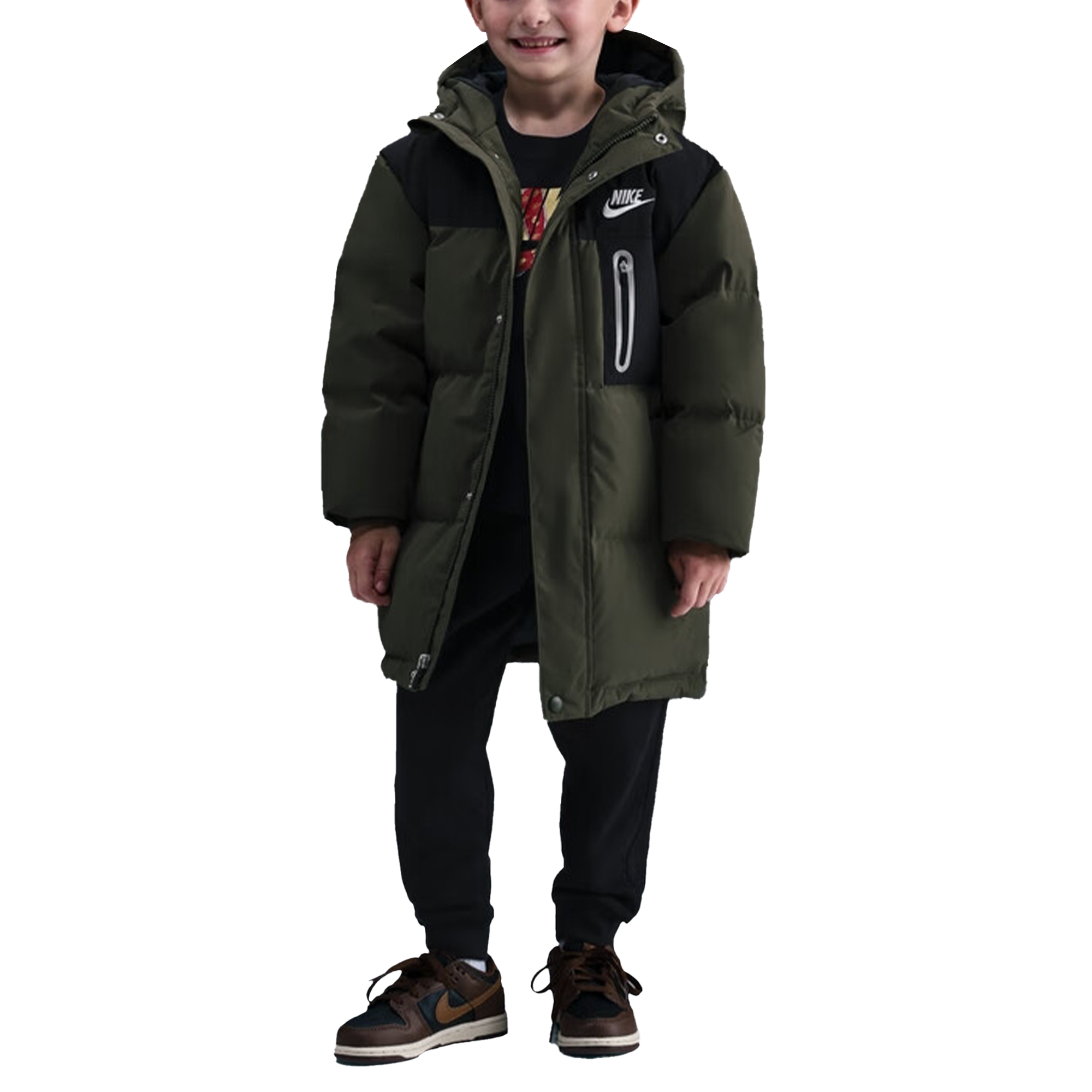 

Детская пуховая куртка Nike, хаки