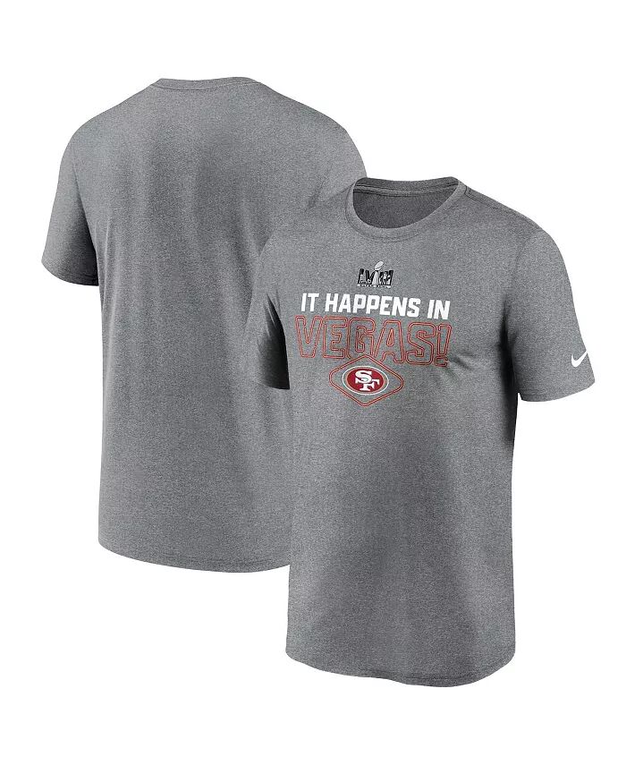 

Мужская футболка Heather Gray San Francisco 49ers Super Bowl LVIII с логотипом Lockup Nike
