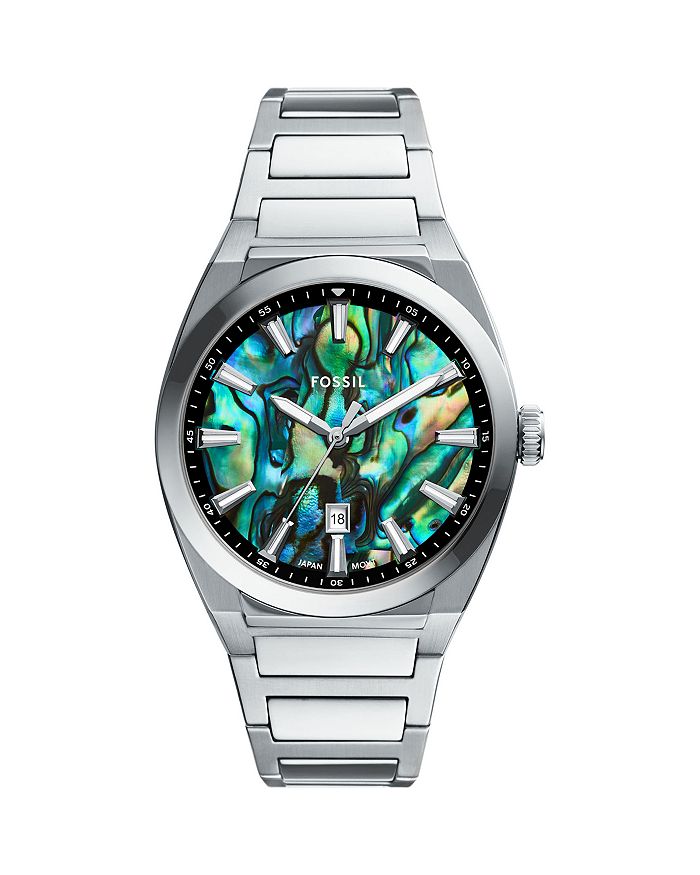 

Эверетт, часы, 42 мм Fossil, зеленый