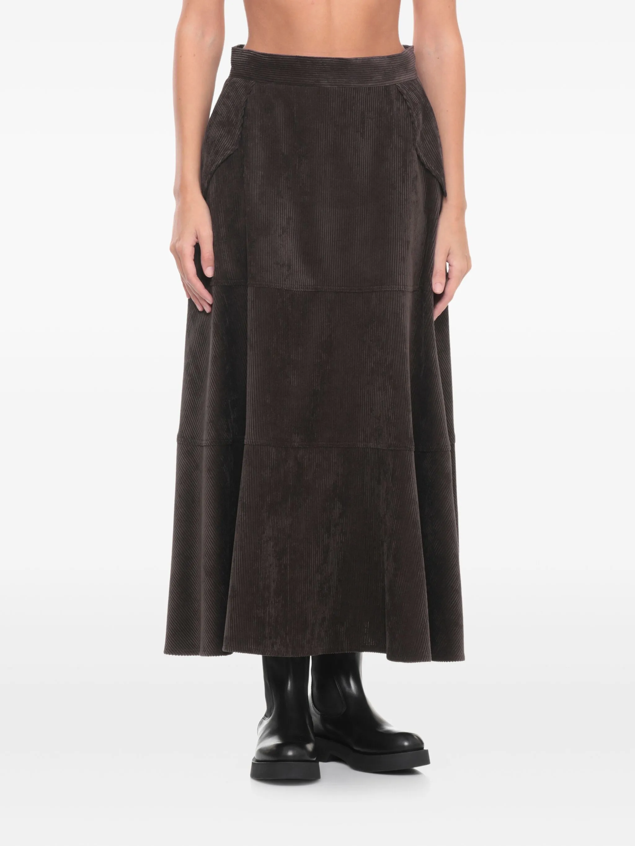 

Вельветовая юбка миди D.Exterior, коричневый