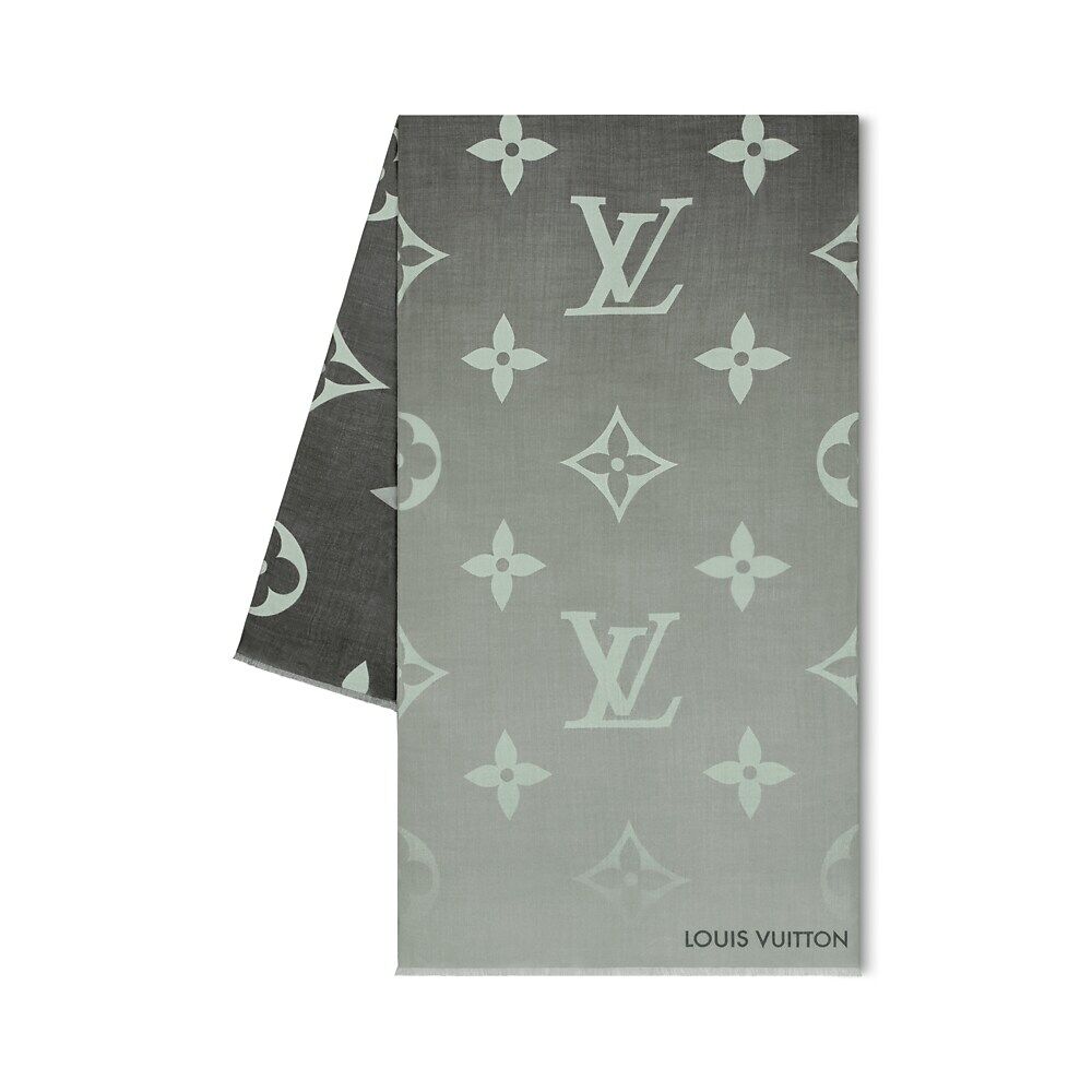 

Градиентный палантин с монограммой Louis Vuitton, зеленый