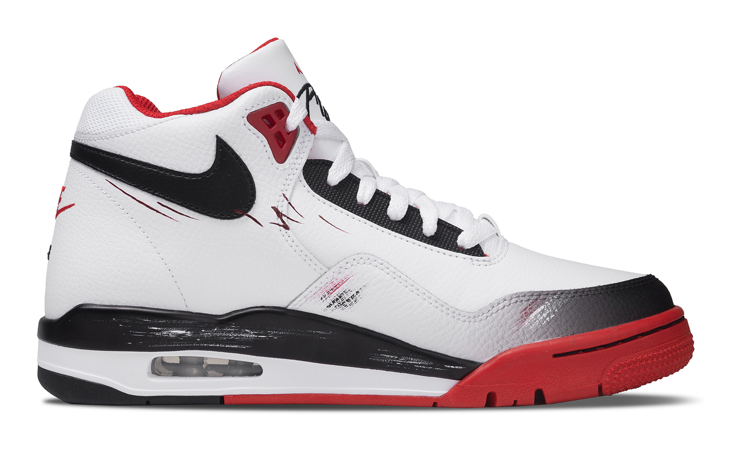 Nike Кроссовки для баскетбола Flight Legacy Savage Growth Abrasion Resistant Mid top Vintage, мужские, черный, белый, красные — фото 3