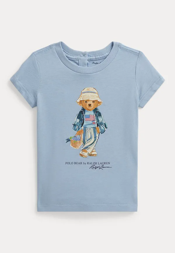Футболка из хлопкового трикотажа polo bear с принтом 02y Polo Ralph Lauren, Estate Blue