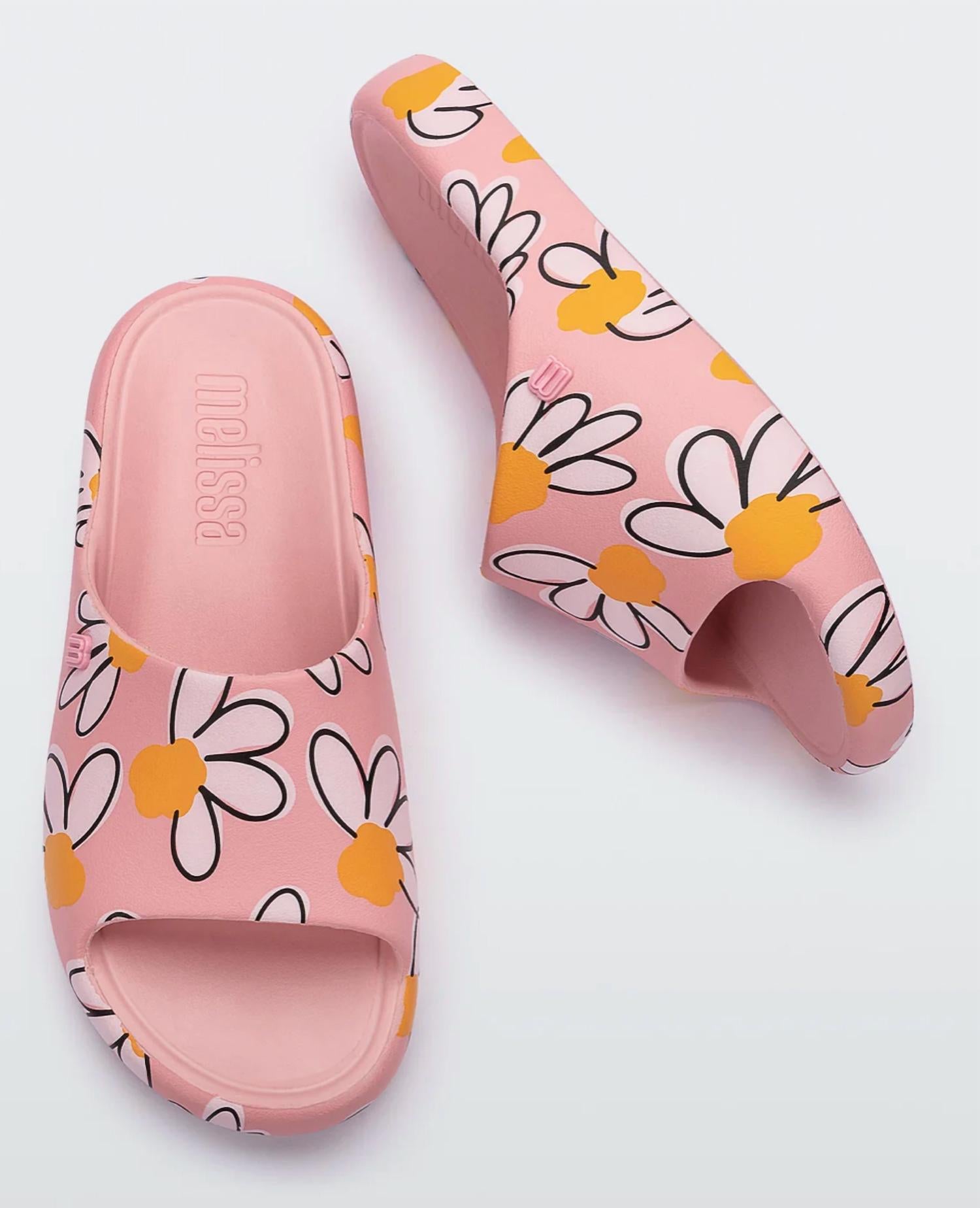 Женские тапочки Free Print в розовом/белом цвете Melissa — фото 2