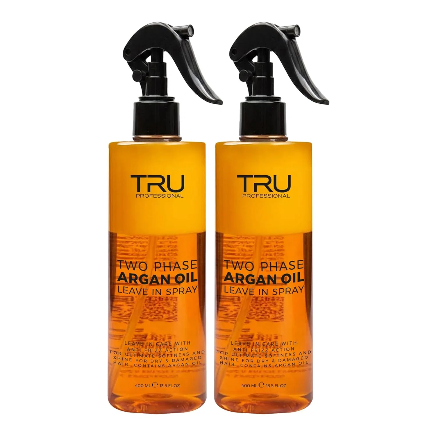 Двухфазный несмываемый кондиционер с аргановым маслом «Two Phase Argan Oil» от TRU, 2 x 400 мл Tru