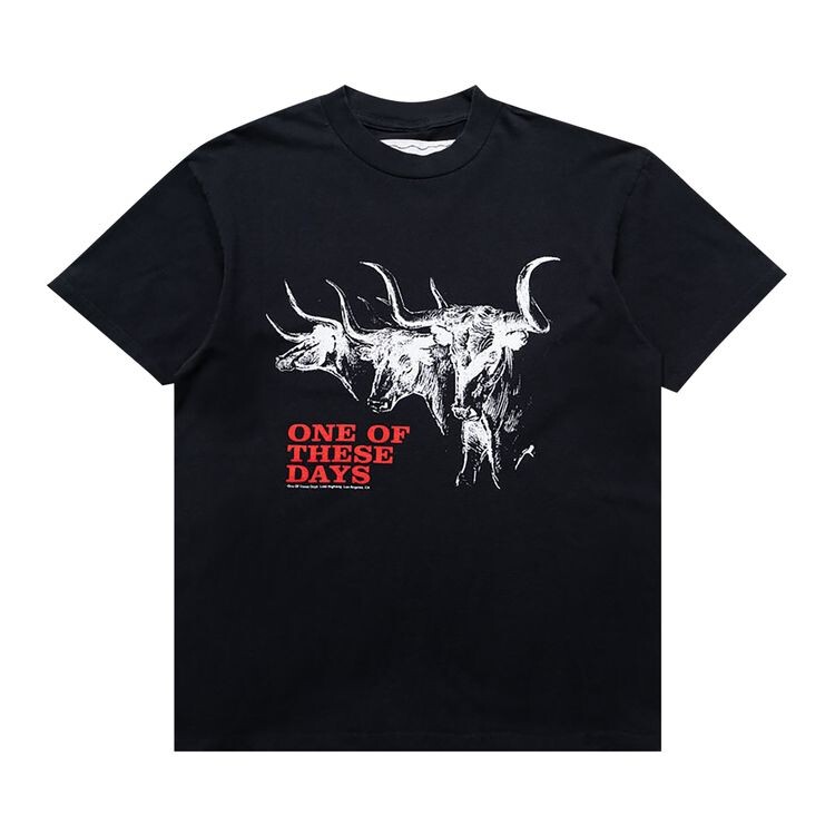 

Футболка One Of These Days Long Horn Short-Sleeve T-Shirt Washed Black, черный