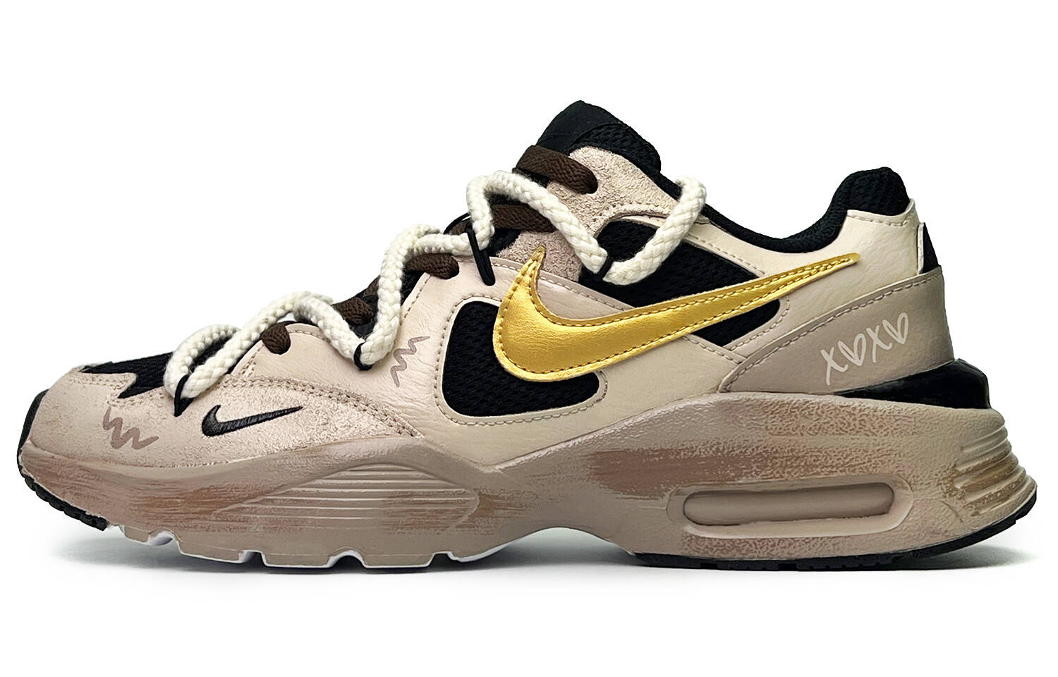 

Кроссовки Air Max Fusion женские с низким верхом коричневые/золотистые/желтые Nike