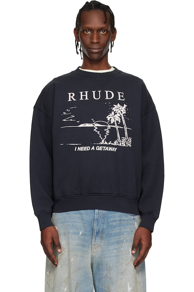 

Rhude Черная толстовка с надписью «Мне нужен отдых»