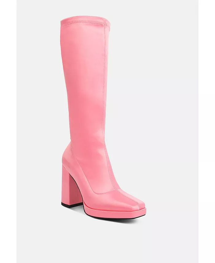 Женские сапоги PRESTO Pink Stretchable Satin Long Rag & Co, розовый