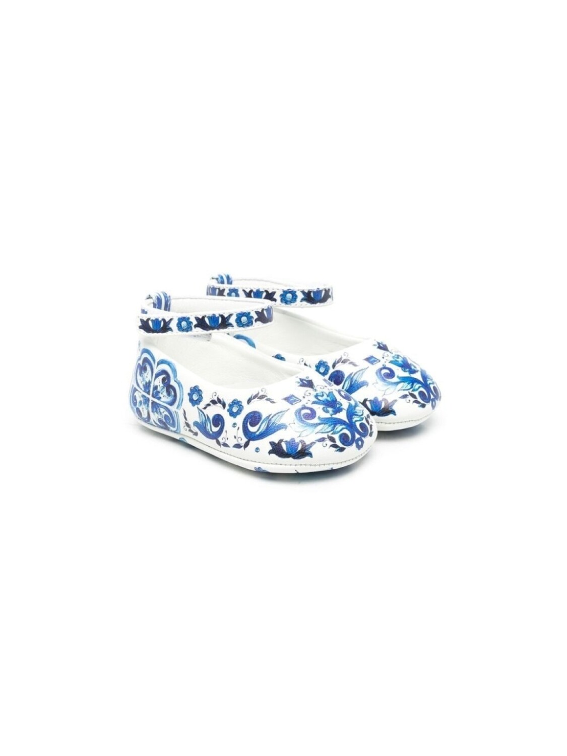

Dolce & Gabbana балетки с принтом Majolica, синий