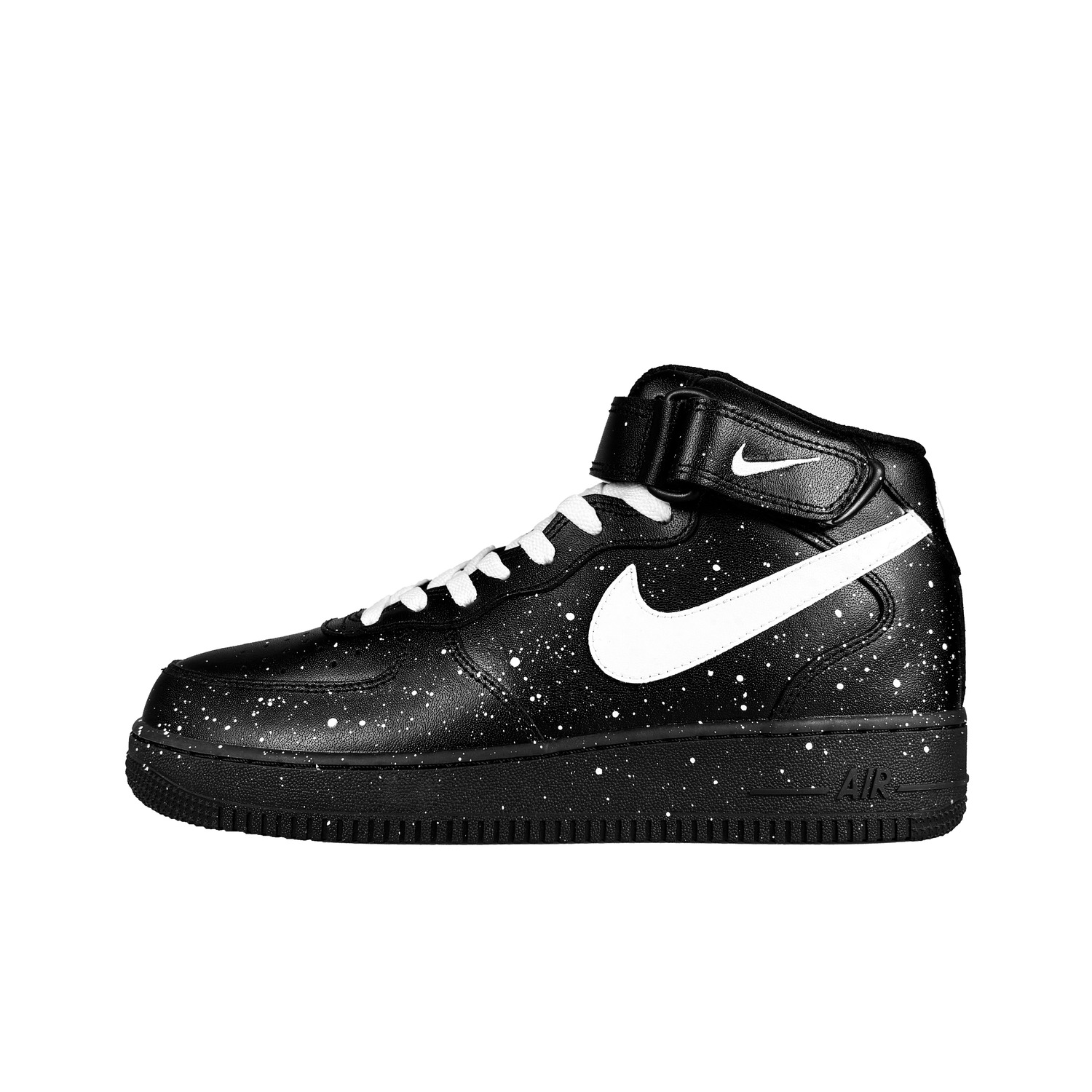 

Nike Air Force 1 Mid противоскользящие износостойкие мид-топ скейтборд кроссовки унисекс черно-белые, цвет Black White