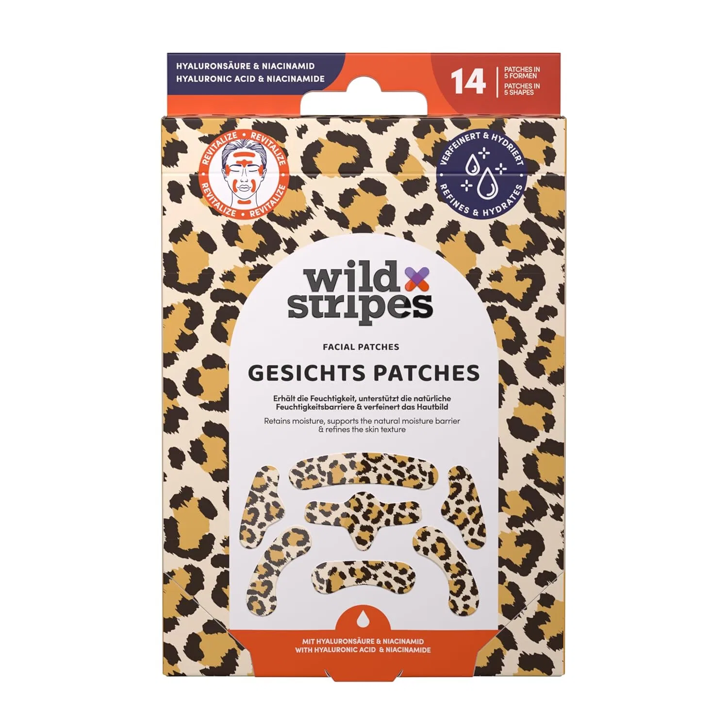 Многоразовые патчи для лица «Wild Stripes Animal Leo» с леопардовым принтом Wild Stripes