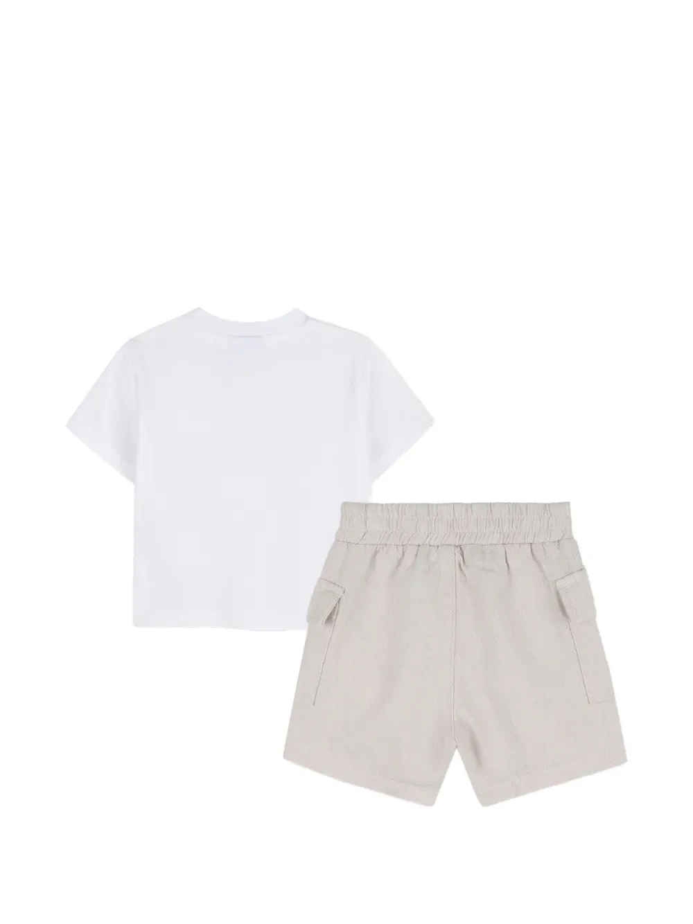 Комплект из топа и шортов с логотипом BOSS Kidswear, бежевый — фото 2