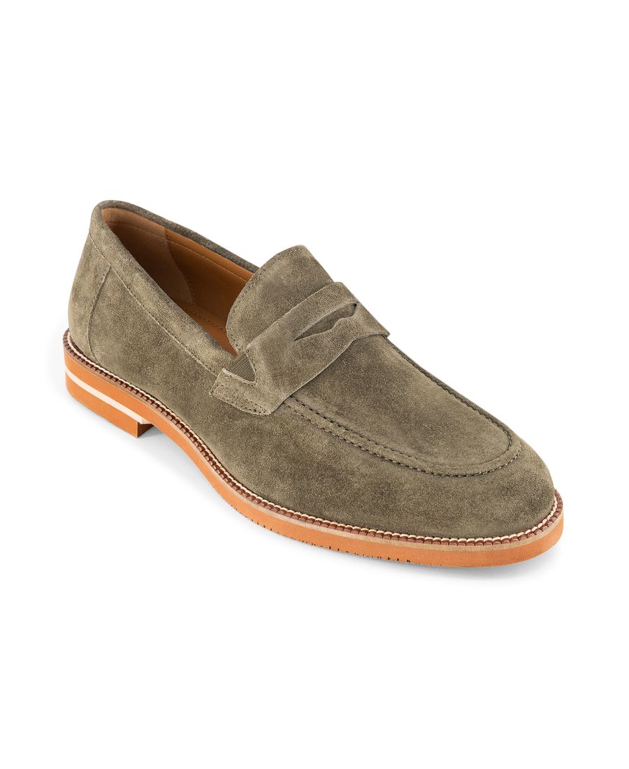 

Мужские лоферы Brighton Penny без шнурков Anthony Veer, Olive suede