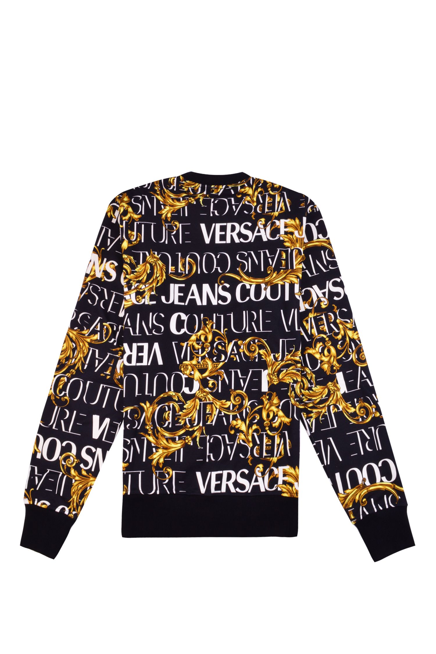 

Элегантная толстовка с круглым вырезом черного и золотого цветов Versace Jeans, черно-золотой