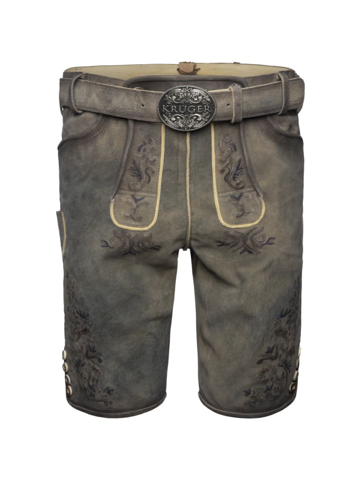 

KRÜGER Кожаные брюки Хуан серого цвета