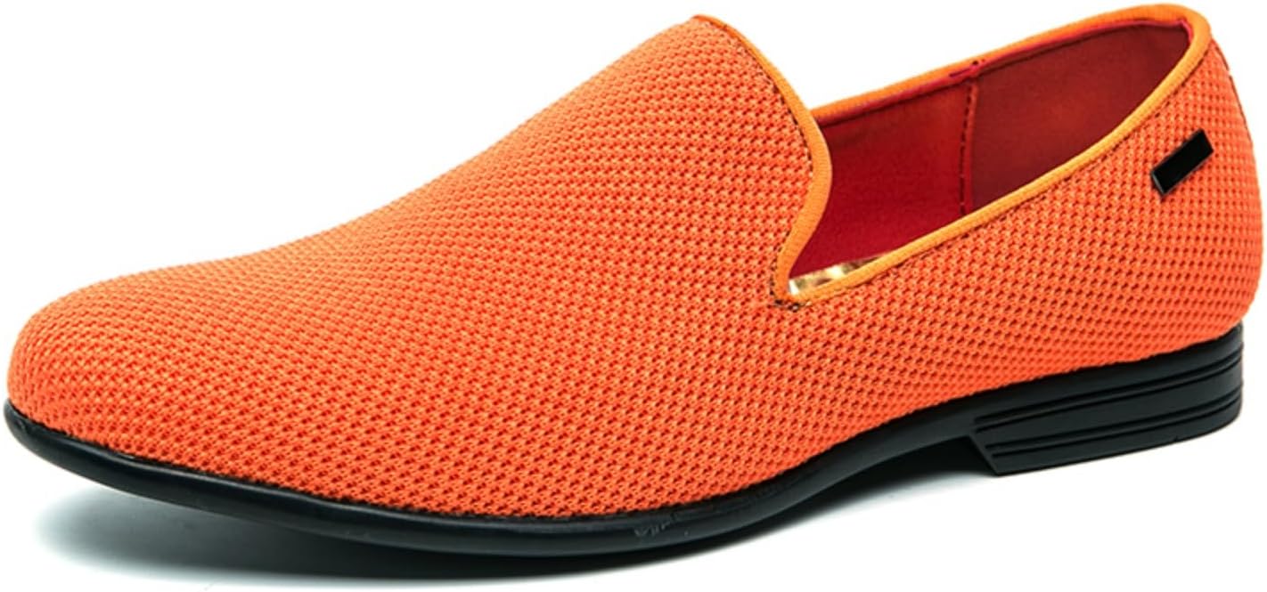 

Мужские лоферы без шнурков с верхом из сетки, Дышащая повседневная и нарядная обувь для мужчин, Легкая модель с круглым носком, комфортные оксфорды для весны, лета и осени Lshwcift, оранжевый