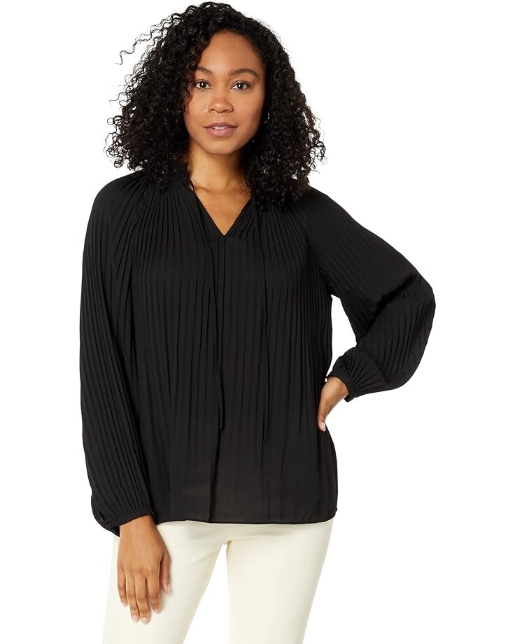 

Блуза Vince Camuto Pleated Raglan Mock Neck, цвет Rich Black