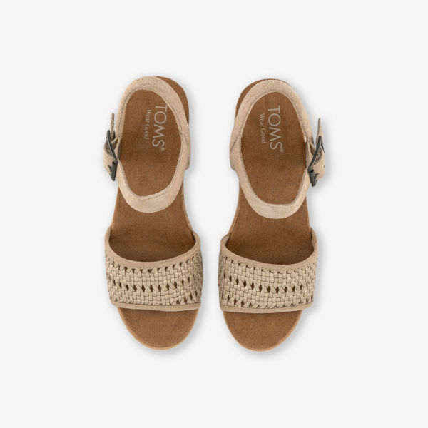 Сандалии Toms Diana на плетеной клиновидной подошве, коричневый — фото 2