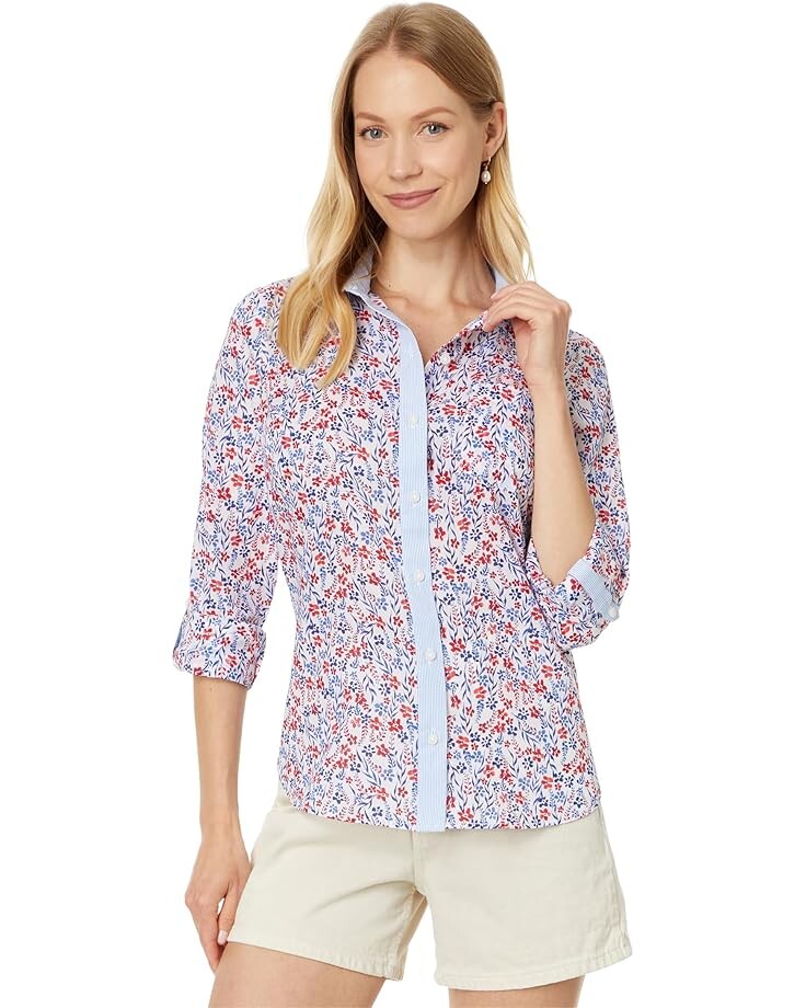 

Рубашка Tommy Hilfiger Floral Roll Tab, цвет Bright White/Scarlet