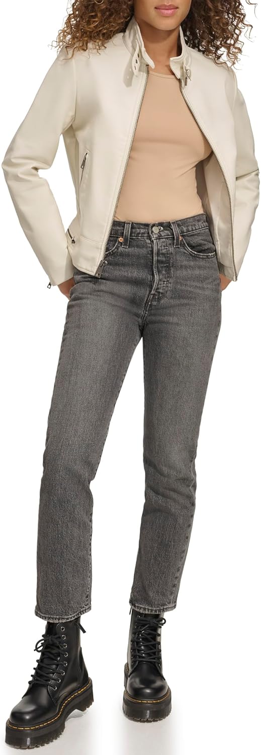 Женская куртка для мотокросса Levi's из искусственной кожи (стандартная и плюс), Oyster Latch Collar — фото 4