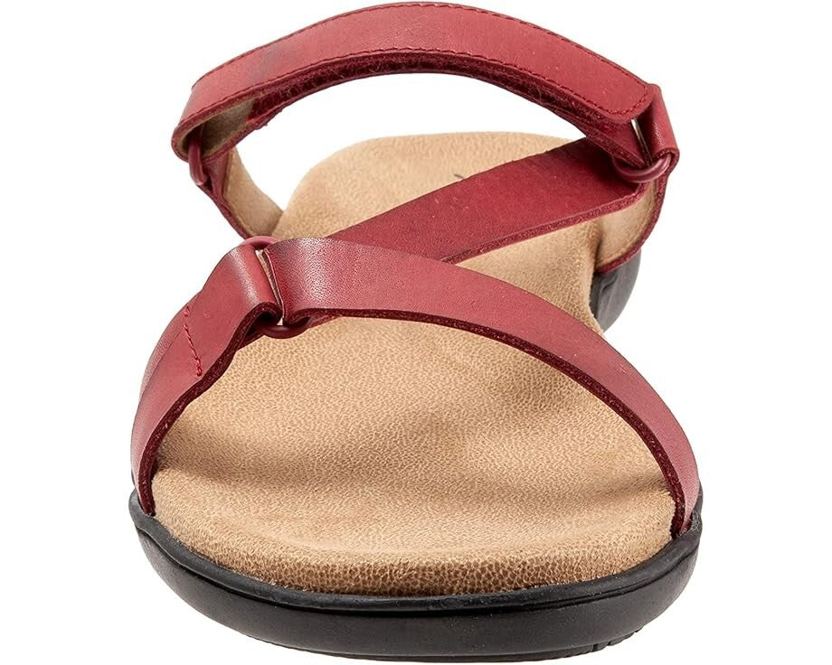 Trotters Raja Sandal Women's  Red Leather Open Toe Slip On Slide JOBB182 — фото 4