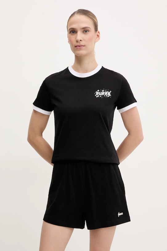 

Хлопковая футболка FRESIA Guess, черный