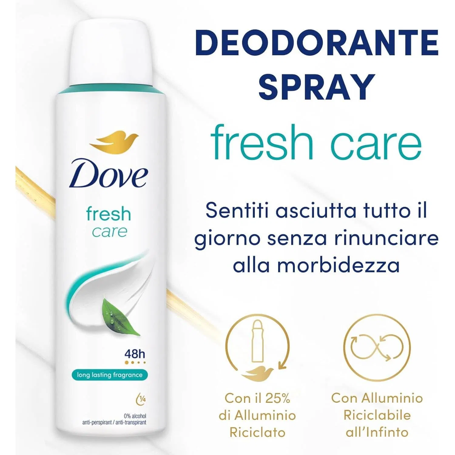 Антиперспирант-спрей Dove Fresh Care 48H без спирта, 150 мл (12 шт.) Dove — фото 2