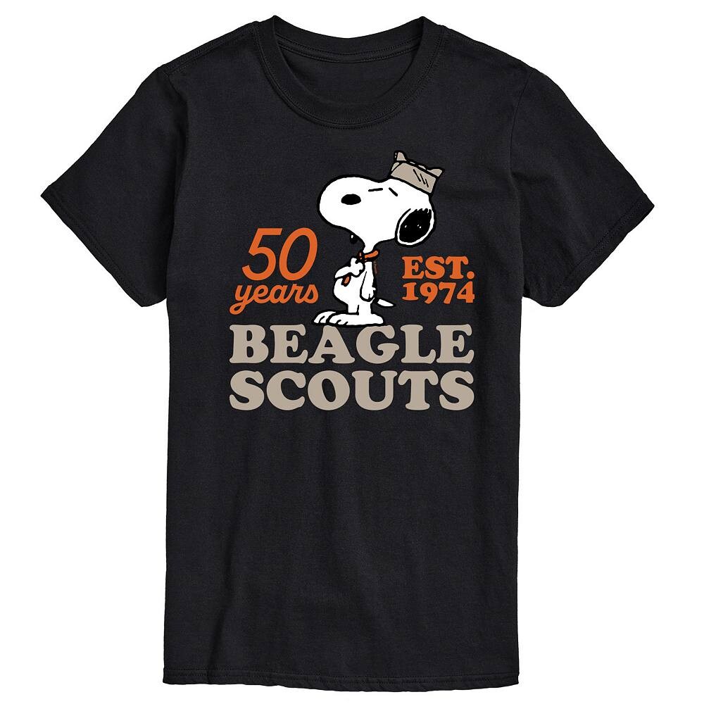 

Big & Tall Peanuts Beagle Scouts, возраст 50 лет. Футболка 1974 года с графическим рисунком Licensed Character, черный