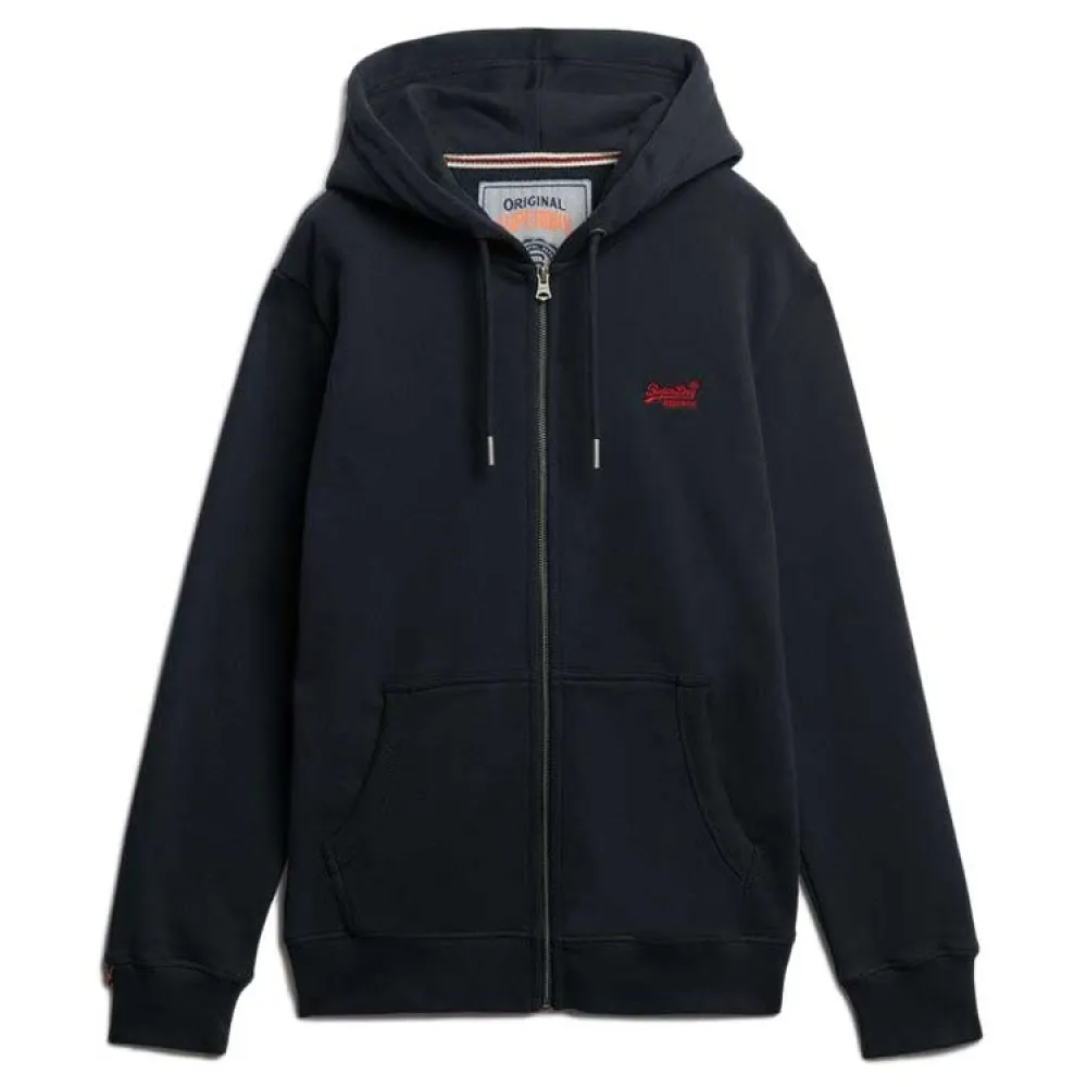 

Толстовка Superdry Essentials Logo full zip, черный