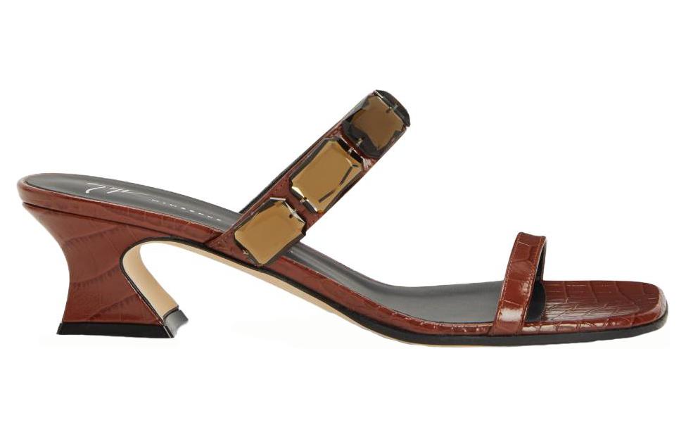 Футболка Flaminia 45mm с квадратным носком Женские Giuseppe Zanotti, Коричневый — фото 2